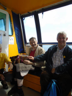 care dog Poppy on the boat trip