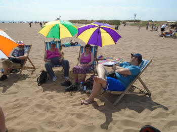sun umbrellas on the beach
